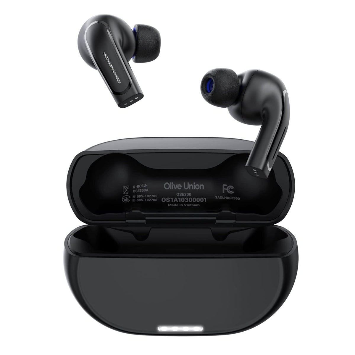 Olive Union Pro 2 in 1 Hearing and Bluetooth Music Aids - Voice Enhancing Aid and Noise Cancelling Hearing Amplifiers for Seniors and Adults - Rechargeable Hearing Amplifier with up to Combined 18 Hours of Use (Black)