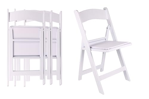 BTEXPERT Set of 4, Resin Folding Chair Vinyl Padded Seat Indoor Outdoor Lightweight Set for Home Event Party Picnic Kitchen Dining Church School Weddings