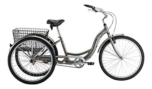 Schwinn Meridian Adult Tricycle with 26-Inch Wheels in Dark Silver