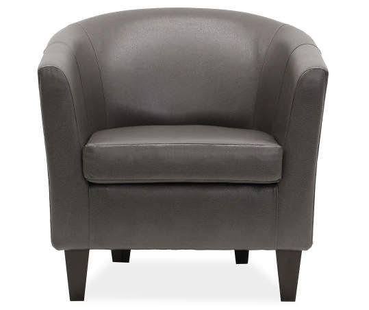 Real Living - WINDKO Gray Faux Leather Tub Chair