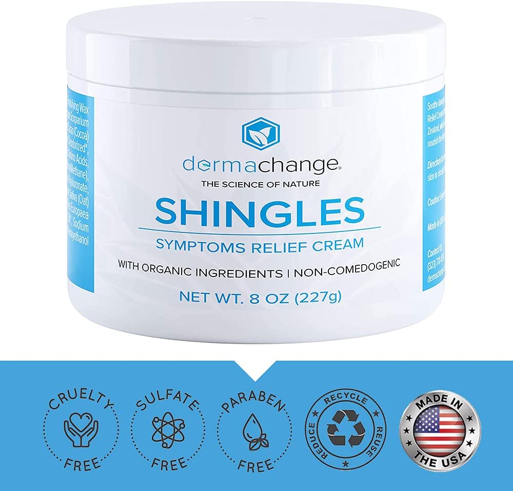 Natural Shingles Treatment and Relief Cream - with Manuka Honey - Shingle Nerve Pain Ointment - Natural Moisturizer for Face and Body - Stops Shingle Breakouts, Burning, Scar, Itchy Dry Skin (8oz)