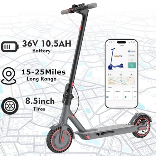 Electric Scooter for Adults, 19/25 Mph Max Speed, 21/25/35 Miles Range,350/500/600W APP Control E-Scooter with 8.5/10 Inflatable tire, Foldable Escooter with App Control, UL 2272 Certified