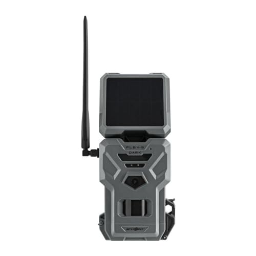 SPYPOINT Flex-S-Dark Solar Cellular Trail Camera ?C Built-in Solar Panel, 40MP Photos, 1080p Videos + Sound, No-Glow Game Camera, Night Vision, Motion Activated Trail Cam