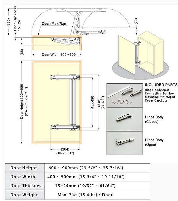 Sugatsune - Lateral Opening Door Hinge 19M - LIN-X450