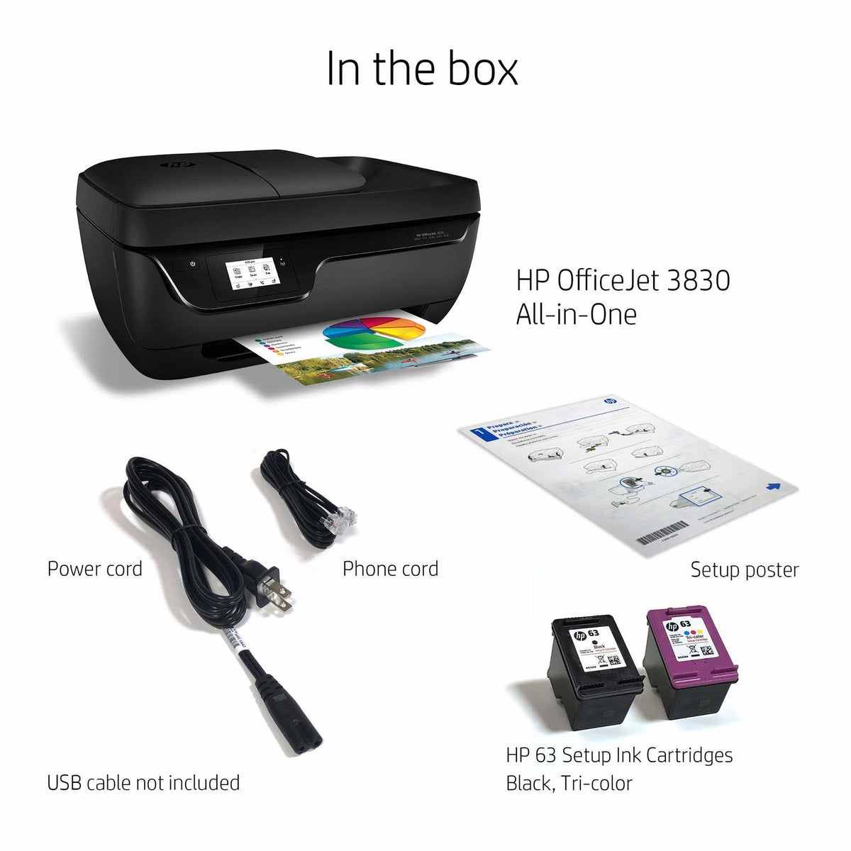 HP - OfficeJet 3830 Wireless All-In-One Instant Ink Ready Printer - Black