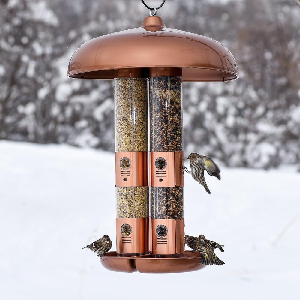 Perky-Pet 7103-2 Copper Finish Triple Tube Bird Feeder