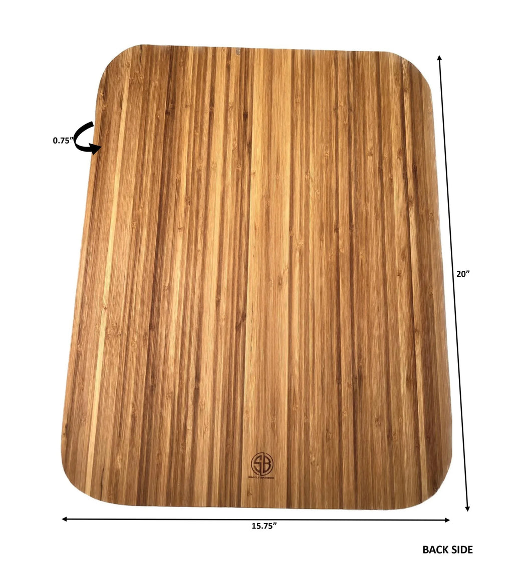 Organic Extra Large Bamboo Cutting Board - Extra Large Wood Cutting Board - Bamboo Carving Board for Meat Cheese and Vegetables ?C Reversible Large Wooden Cutting Boards for Kitchen ?C Reversible Cuttin