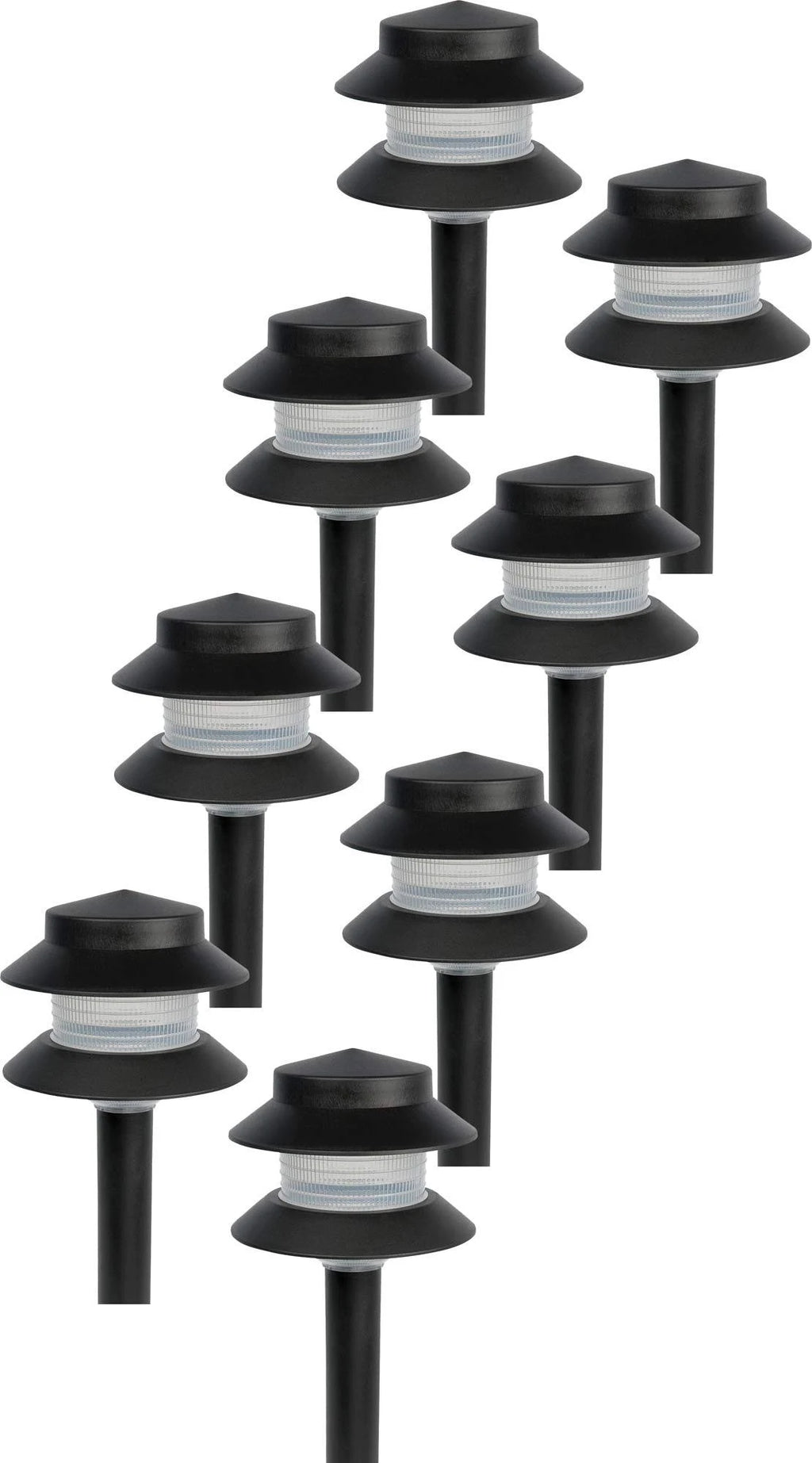 Paradise GL22627 Low Voltage Plastic 4W Path Light (Black, 8 Pack)