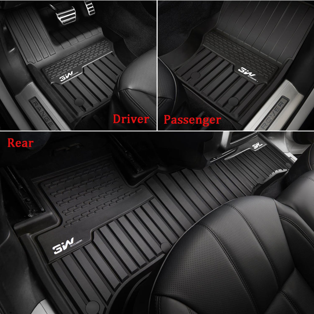 3W?Floor?Mats?Compatible for Range Rover Velar 2017-2022 TPE?All?Weather?Custom?Fit?Floor?Liner?for Range Rover Velar1st?and?2nd?Row?Full?Set Car?Liners Black