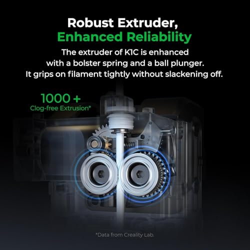 Creality K1C 3D Printer, 600mm/s High-Speed Auto Leveling Clog-Free Robust Direct Extruder K1 SE Upgraded 3D Printer with AI Camera 300??C Printing Silent Mode Support Carbon Fiber Filaments