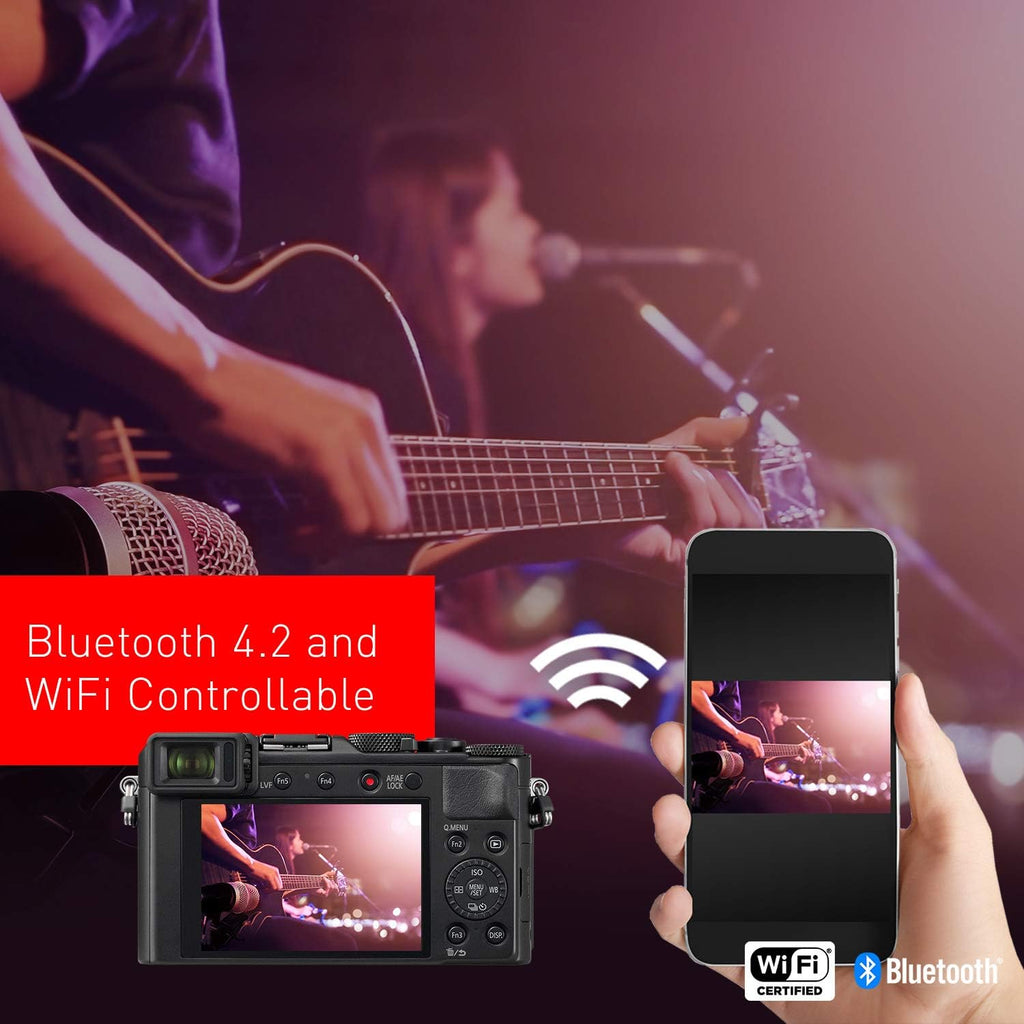 Panasonic Lumix LX100 II Large Four Thirds 21.7 MP Multi Aspect Sensor 24-75mm Leica DC VARIO-SUMMILUX F1.7-2.8 Lens Wi-Fi and Bluetooth Camera with 3 LCD, Black (DC-LX100M2)
