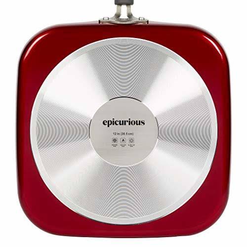 Epicurious 12-In. Square Griddle - Red