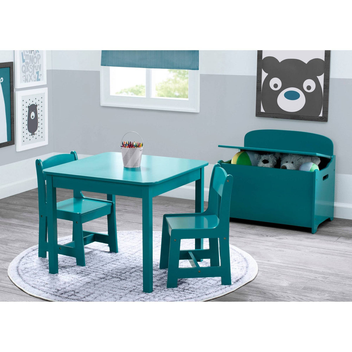 Delta Children MySize Kids Wood Table and Chair Set - Teal