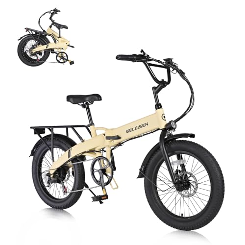 Folding Electric Bike for Adults, 20??3.0 Fat Tire Electric Bicycle, 374.4Wh Battery Ebike, 20MPH Electric Cargo Bike with LCD Color Display & 6 Speed Gears (Fits for 5'0+)