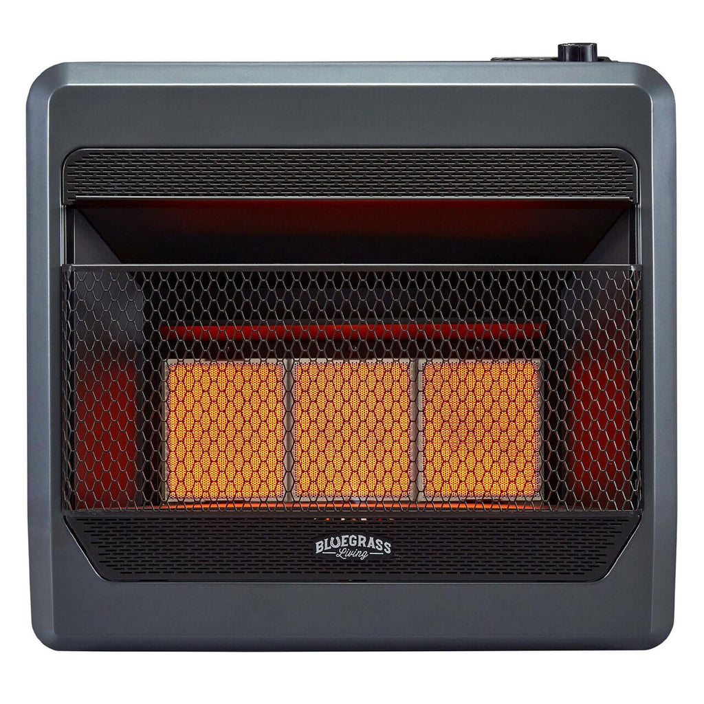 Bluegrass Living Propane GAS Vent Free Infrared GAS Space Heater with Blower and Base Feet - 28,000 BTU