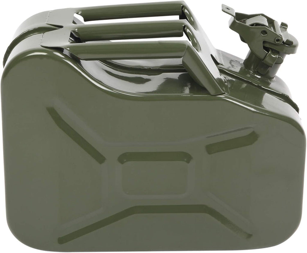 Portable 10L 2.5 Gallon Metal Gas-Fuel Cold-rolled Plate-Diesel Tank Bucket with Pipe US(Green 1)