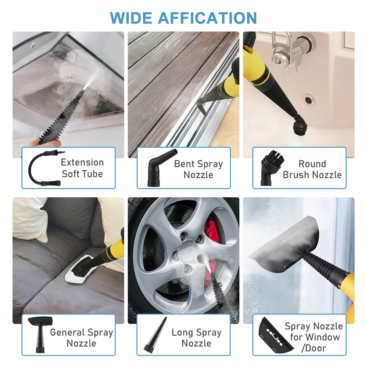 TOMSHOO Handheld Steam Cleaner 1000W Portable High Temperature Steamer for Cleaning with 10Pcs Accessories, for Kitchen Sofa Bathroom Car Window