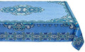 YiHomer Mykonos Blue Paisley Tile Bordered Tabletop for Spring Summer Decorations, Picnics and Dinner Parties - Indoor Outdoor, Stain and Water Resistant, Tablecloth, 60 x 84 Rectangle