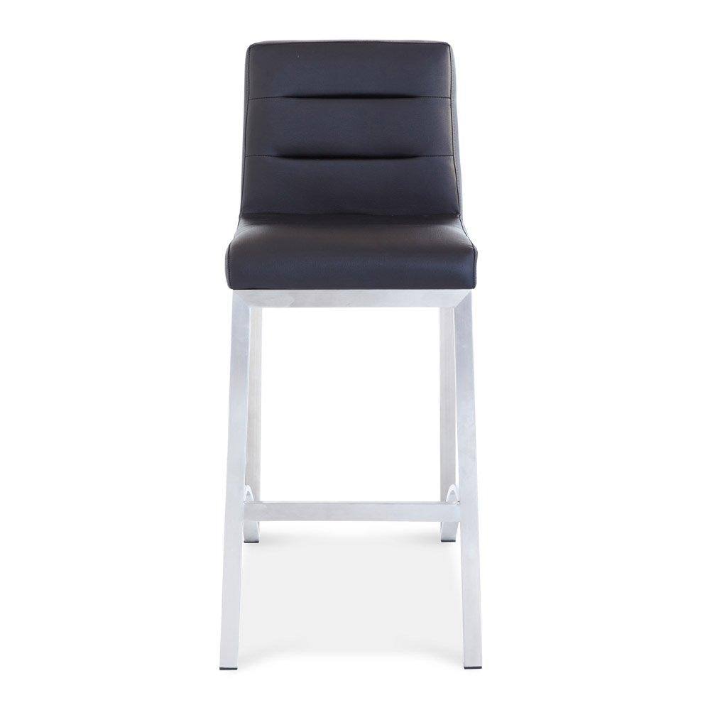 Zuri Furniture Lynx Counter Height Contemporary Bar Stool with Metal Base - Black