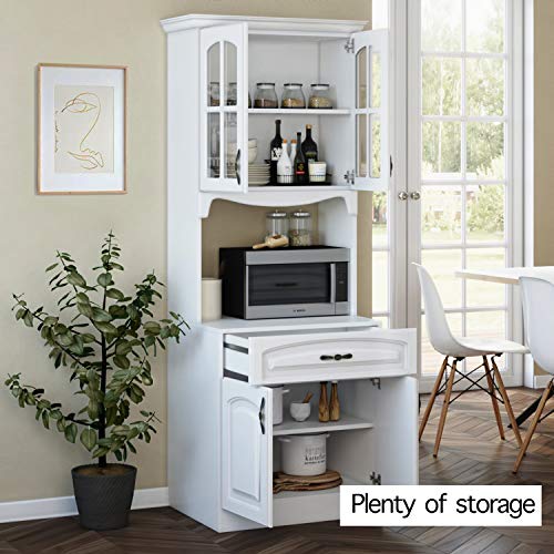 Living Skog Kitchen Cabinet with Storage Shelves and Microwave Stand