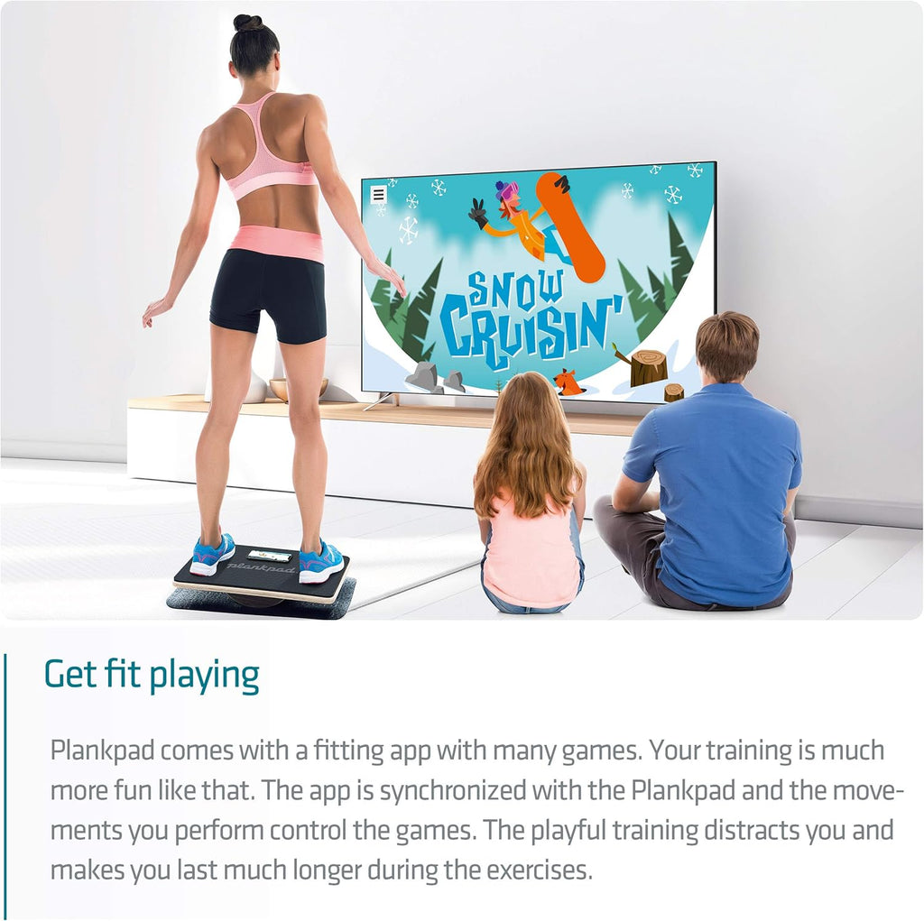 Plankpad PRO - Plank Board Core Trainer & Full Body Fitness while Playing Games & Workouts on iOS/Android App - Balance Board, Exercise Equipment