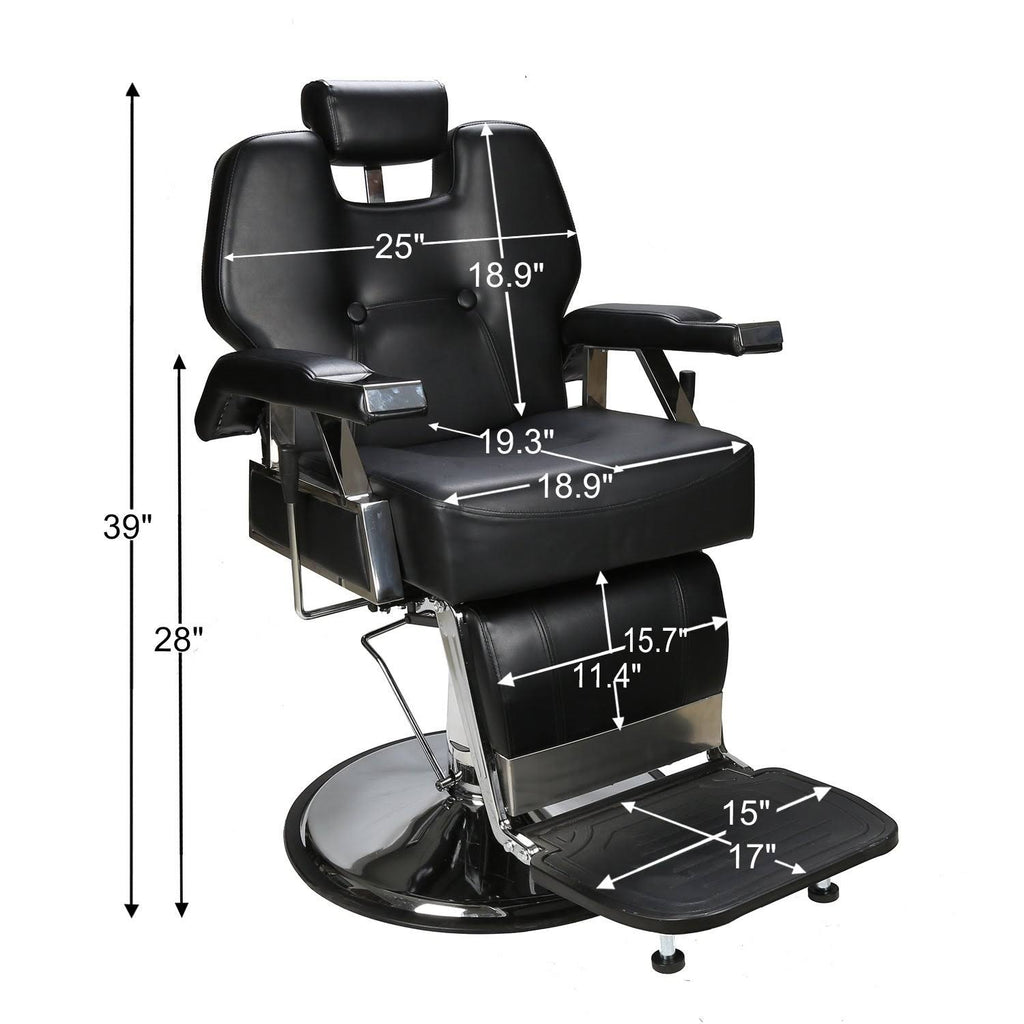 BarberPub All Purpose Hydraulic Recline Barber Chair (Black)