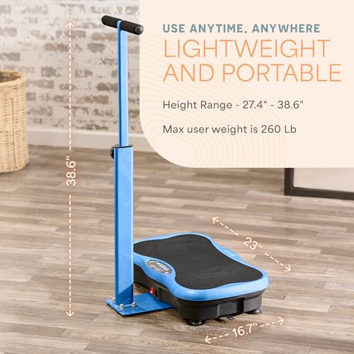 Lifepro TrimLite Vibration Plate Exercise Machine with Handlebars ?C Whole Body Vibration Machine, Ideal Lymphatic Drainage Massager ?C 99 Speed Levels, Bluetooth Speaker, Resistance Bands & Remote