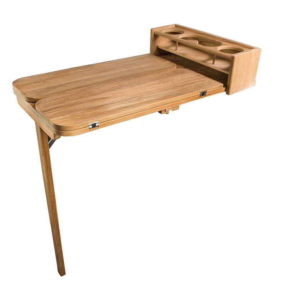 Whitecap Cockpit Table W/FOLDING Leaves Drinkholder Table Top - Holds 4