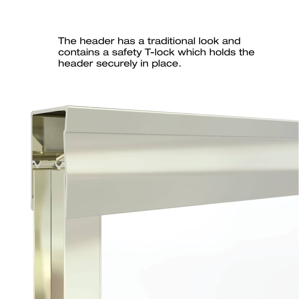 Basco 3500-44SRN Classic 64-1/2x22 High x 44x22 Wide Bypass Framed Shower Door with Silver