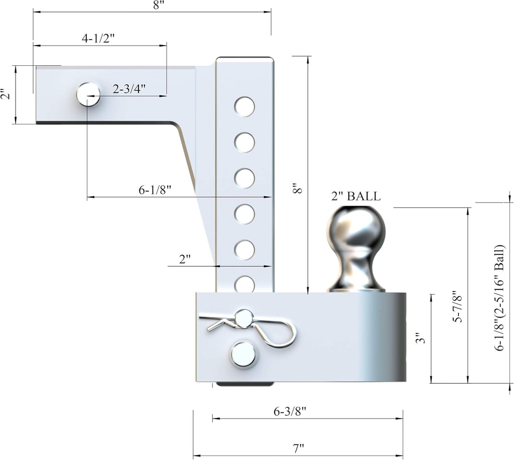 Uriah Products Aluma-Tow 6 Drop Ball Mount for 2 Receiver (UT623410)
