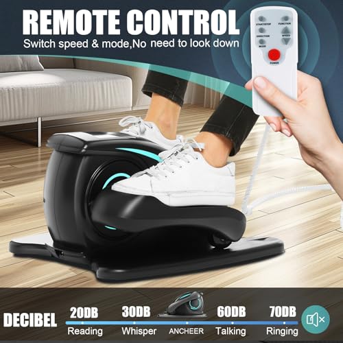 ANCHEER Under Desk Elliptical Machine - Quiet Pedal Exerciser for Seniors, Office & Home, Low-Impact Seated Leg Workout Equipment, Smart LCD Display, Remote Control