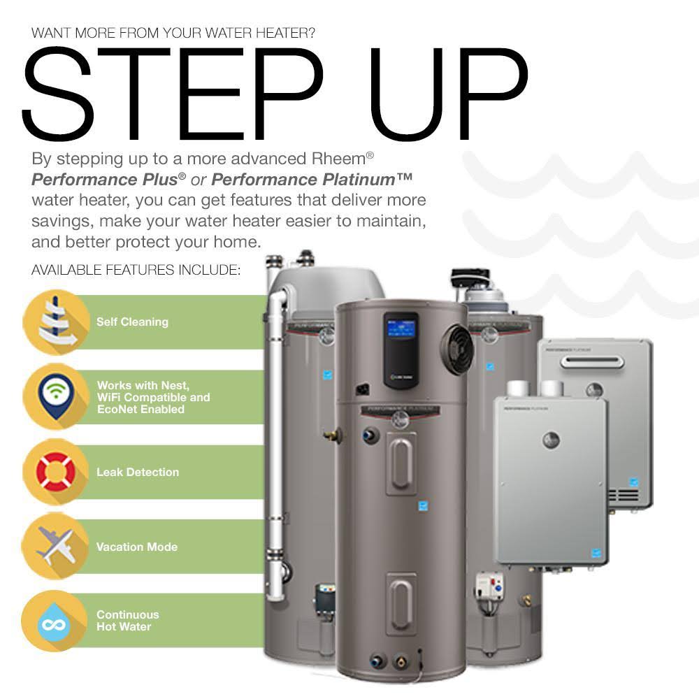 Rheem Performance Plus 50 gal. Tall 9 Year 5500/5500-Watt Elements Electric LED