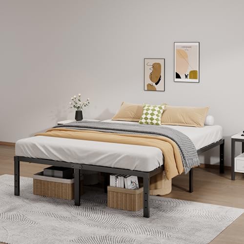 Metal Bed Frame Full Size - 14 Inch Heavy-Duty Full Platform Bed Frame No Box Spring Needed, Easy Assembly, Noise-Free, Sturdy Mattress Foundation, Underbed Storage Space