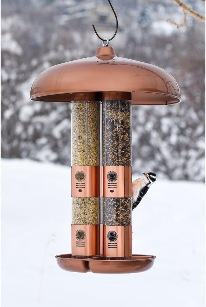 Perky-Pet 7103-2 Copper Finish Triple Tube Bird Feeder