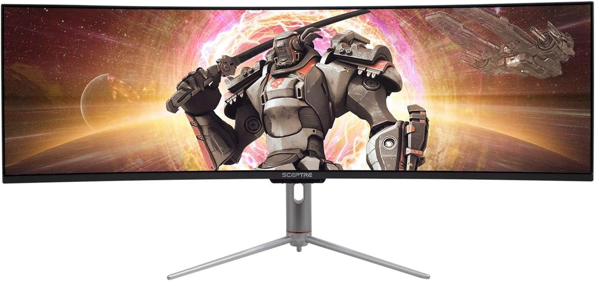 Sceptre Curved 49 inch (5120x1440) Dual QHD 32:9 Gaming Monitor up to 120Hz DisplayPort HDMI Build-in Speakers, Gunmetal Black 2021 (C505B-QSN168)