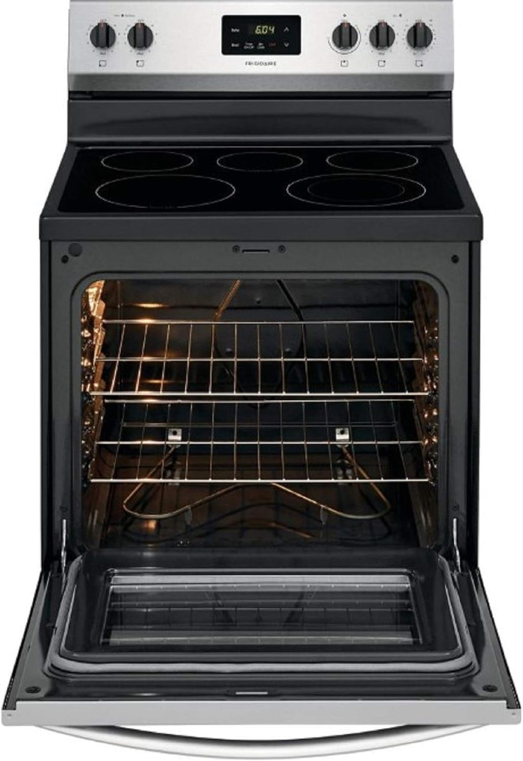 Frigidaire FCRE3052AS 30 Freestanding Electric Range with 5.3 cu. ft. Capacity Quick Boil Store-More Storage Drawer and SpaceWise Expandable Elements in Stainless Steel