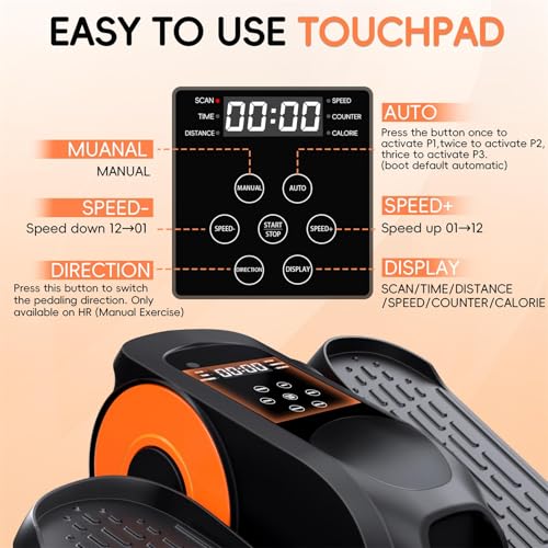 Under Desk Elliptical Machine,Morelax Ellipse Leg Exerciser for Seniors,Quiet & Portable Mini Electric Seated Pedal Exerciser & 12 Adjustable Speeds