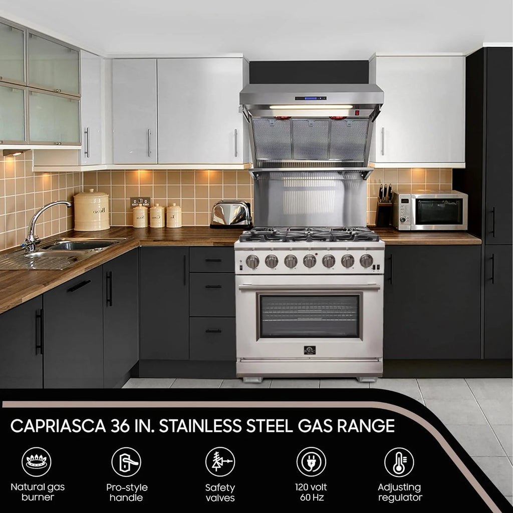 Capriasca - Titanium Professional 36 Freestanding Gas Range