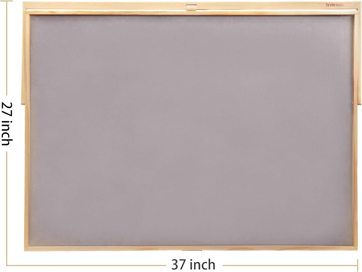 Lavievert Adjustable Wooden Puzzle Board Easel, Portable Tilting Puzzle Table with Non-Slip Flannelette Work Surface for Puzzles Up to 1,500 Pieces
