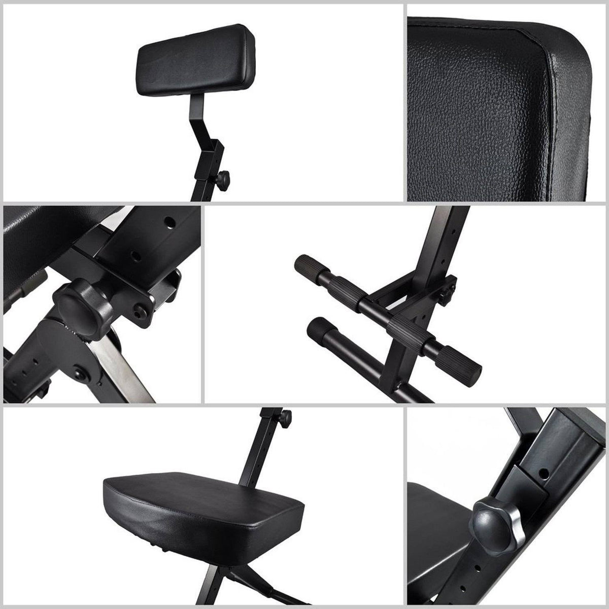 Pyle PKST70 - Musician Performer Chair Seat Stool, Durable, Portable, Adjustable