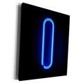 3dRose Monogram letter I abstract neon blue lit shining… - Museum Grade Canvas Wrap (cw_155129_1)
