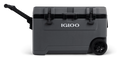 Igloo Overland 72 Quart Ice Chest Cooler with Wheels, Gray (31 x 18 x18)