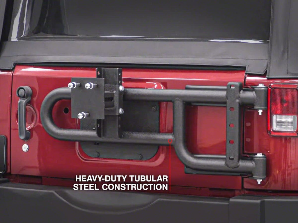 Redrock 4x4 HD Tire Carrier Compatible with OEM Tail Gate Compatible with 07-18 Jeep Wrangler JK