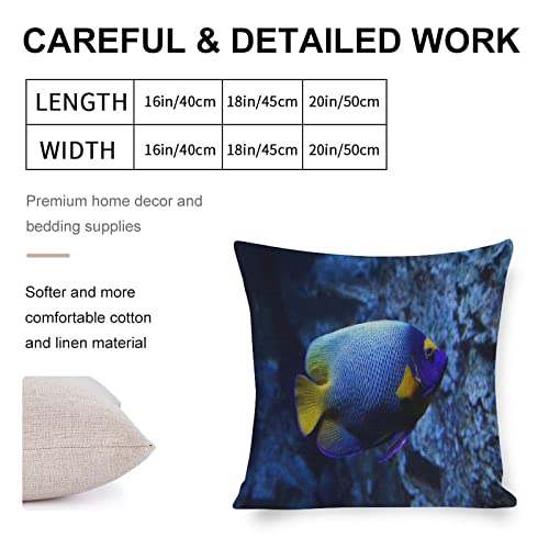 Cushion Pillow Cover Ocean Sea Starfish Zippered Pillow Cover Underwater Sea World Fish Nautical Ocean Throw Pillow Covers 18x18 Pillows for Couch Sofa Patio Furniture Home Decor