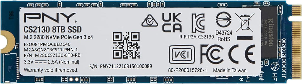 Data Storage CS2130 8TB M.2 NVMe Internal Solid State Drive (SSD) - M280CS2130-8TB-RB