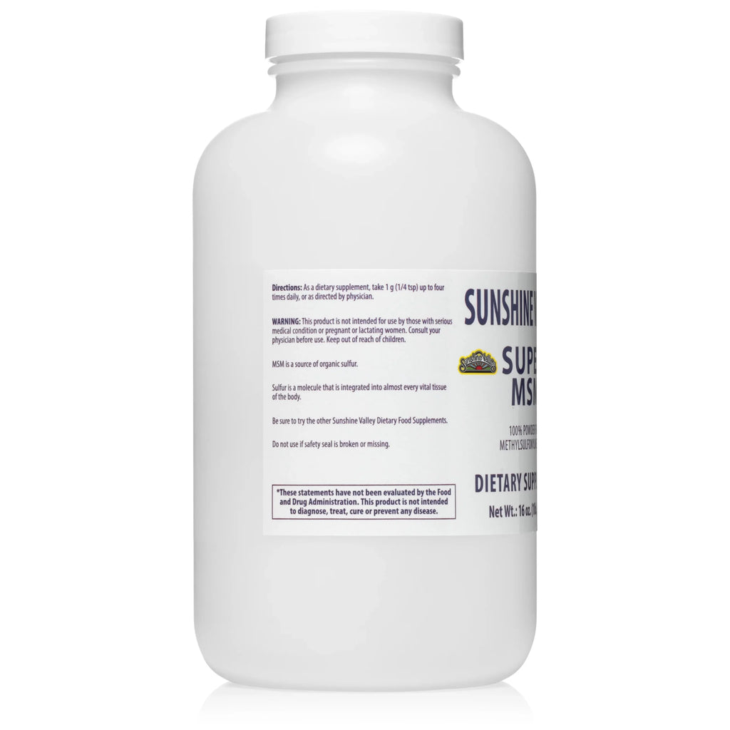Sunshine Valley Super MSM Supplement Powder for Joint & Skin Health (16oz)