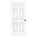 Steves u0026 Sons 30 in. x 80 in. 6-Panel Textured Hollow Core White Primed Pre-Bored Composite Interior Door Slab