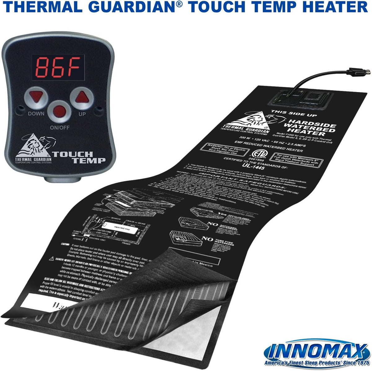 INNOMAX Thermal Guardian Touch Temp Solid State Hardside Waterbed Heater, Full Watt