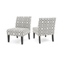 Set of 2 Kassi Accent Chair Geometric Patterned Gray - Christopher Knight Home