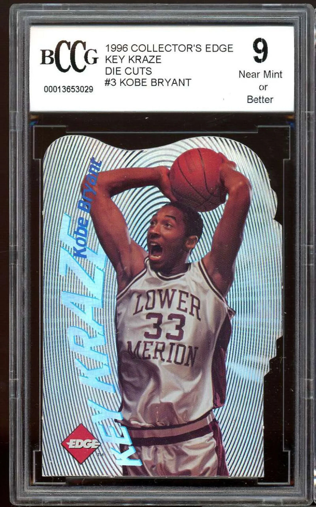 1996 Collector's Edge Key Kraze Die Cuts #3 Kobe Bryant Rookie BGS BCCG 9 NM+